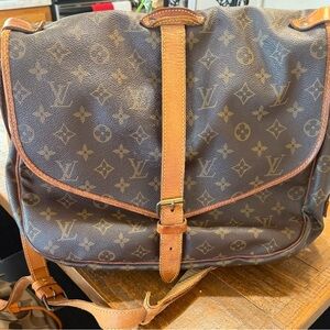 Louis Vuitton Brown and Tan Monogram Messenger Bag